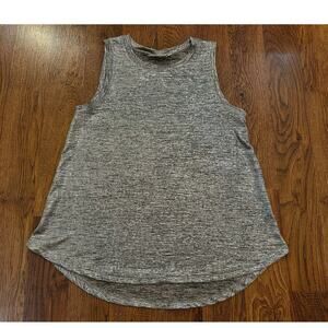 Anthropologie Delett Women's Metallic Stretch Tank Top Silver Size M Sparkle
